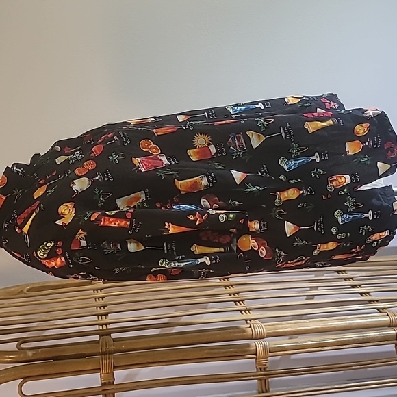 Vintage tropical cocktail shirt made in USA size L black short sleeve - Picture 4 of 10